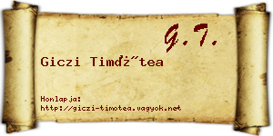Giczi Timótea névjegykártya