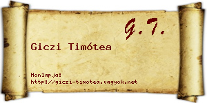 Giczi Timótea névjegykártya